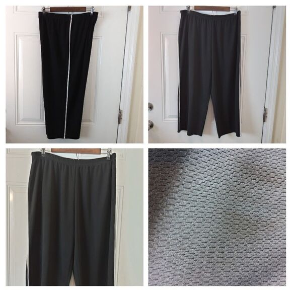 Champion black cropped pants with drawstring waist and stripes down sides - Picture 1 of 9